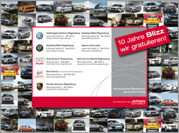 Jepsen Autowelt: Anzeige "10 Jahre Blizz wir gratulieren!"