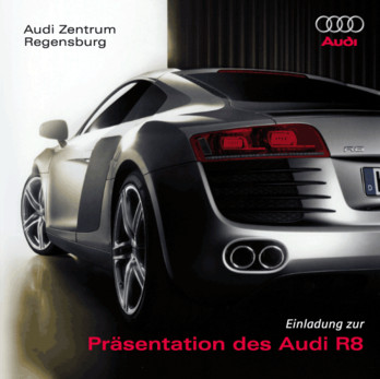 Audi Zentrum Regensburg: Einladungskarte Audi R8
