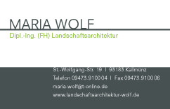 Landschaftsarchitektin Maria Wolf: Visitenkarte