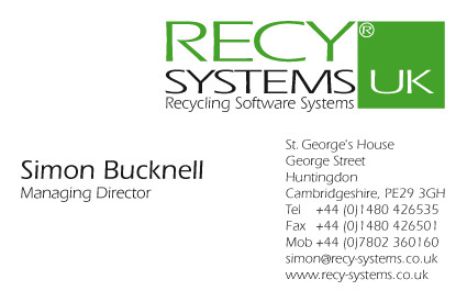 RecySystems UK: Visitenkarten